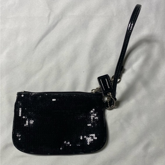 Small Black sequin coach wristlet - Picture 5 of 5